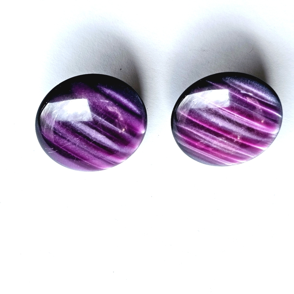 🌟 Vintage Purple Round Earrings